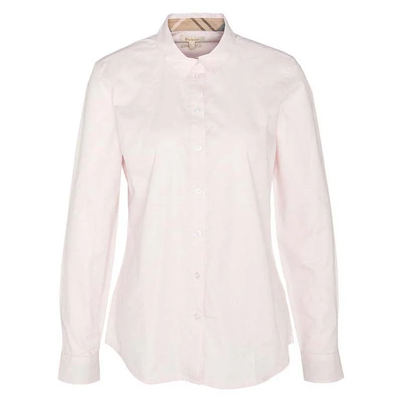 Barbour Derwent Ladies Shirt - Pink/Primrose Hessian Cozy Loose Fit Short Sleeve