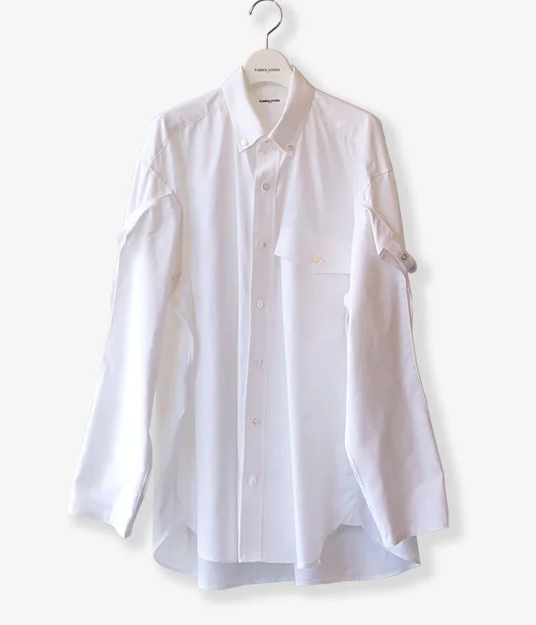 FUMIKA_UCHIDA/Oxford/ARM-BELTED SHIRTS(WHITE) Trendy Sleeveless Short Shirt