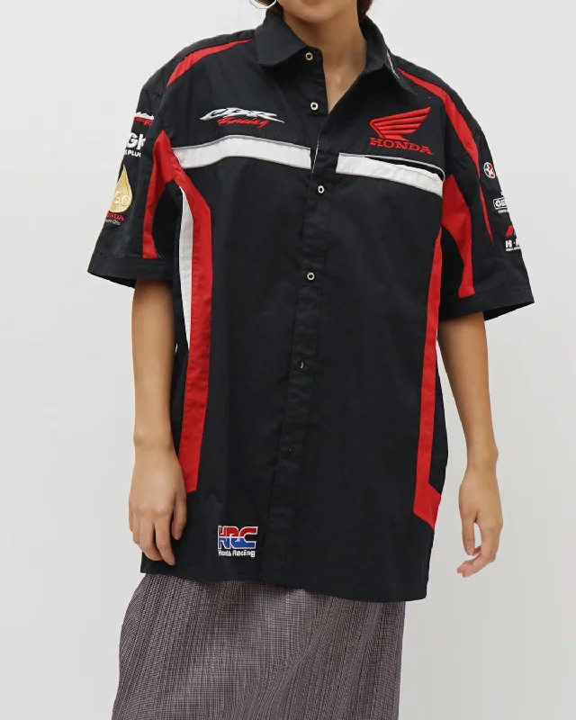 Honda S/S Racing Shirt Trendy Floral Print Tee