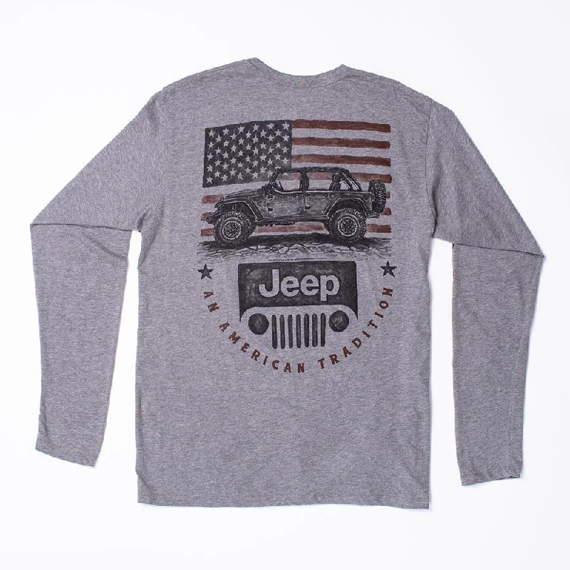 Jeep - An American Tradition Long Sleeve Shirt Elegant Off-Shoulder Short Shirt