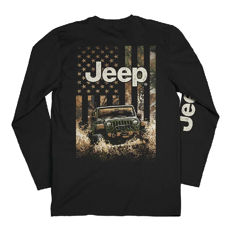 Jeep - Freedom Outdoors Long Sleeve Shirt Fashionable Rounded Short Shirt