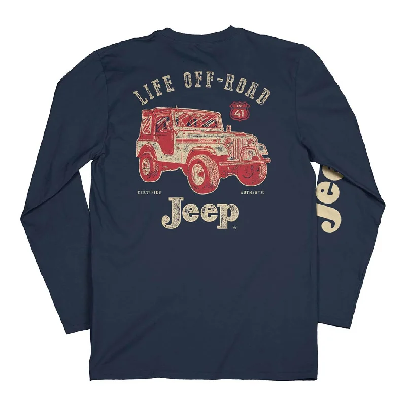 Jeep - Vintage Off-Road Long Sleeve Shirt Relaxed Fit Short Blouse