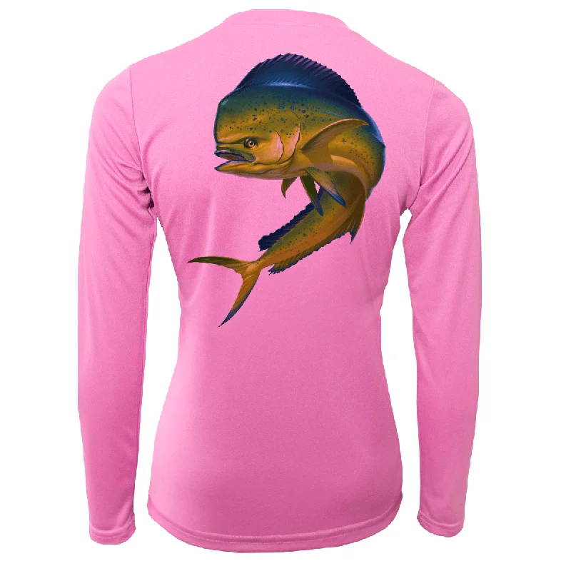 Key West Action Mahi Women's Long Sleeve UPF 50+ Dry-Fit Shirt Classic Cropped Short Sleeve