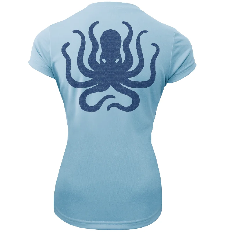 Key West, FL Kraken Women's Short Sleeve UPF 50+ Dry-Fit Shirt Casual Oversized Short Shirt