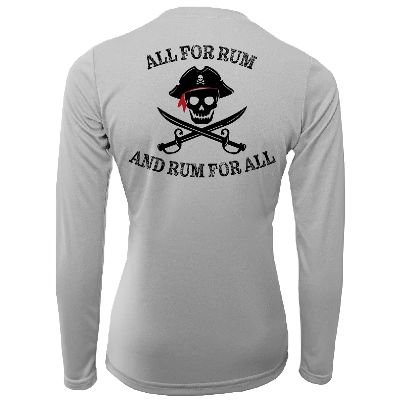 Saltwater Born "All for Rum and Rum for All" Women's Long Sleeve UPF 50+ Dry-Fit Shirt Cozy Summer Short Shirt