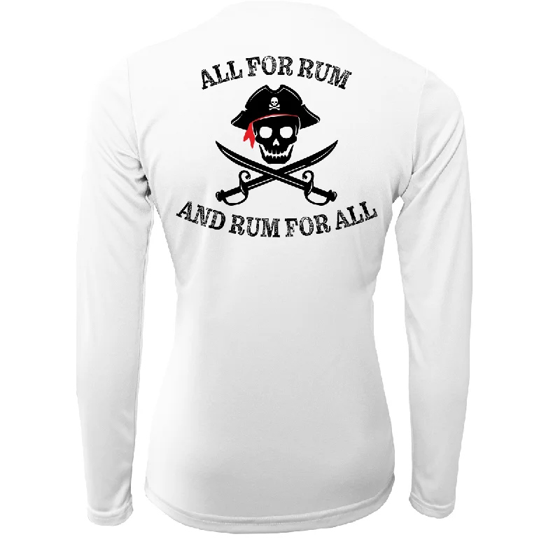 Tampa Bay "All for Rum and Rum For All" Women's Long Sleeve UPF 50+ Dry-Fit Shirt Cozy Striped Short Sleeve