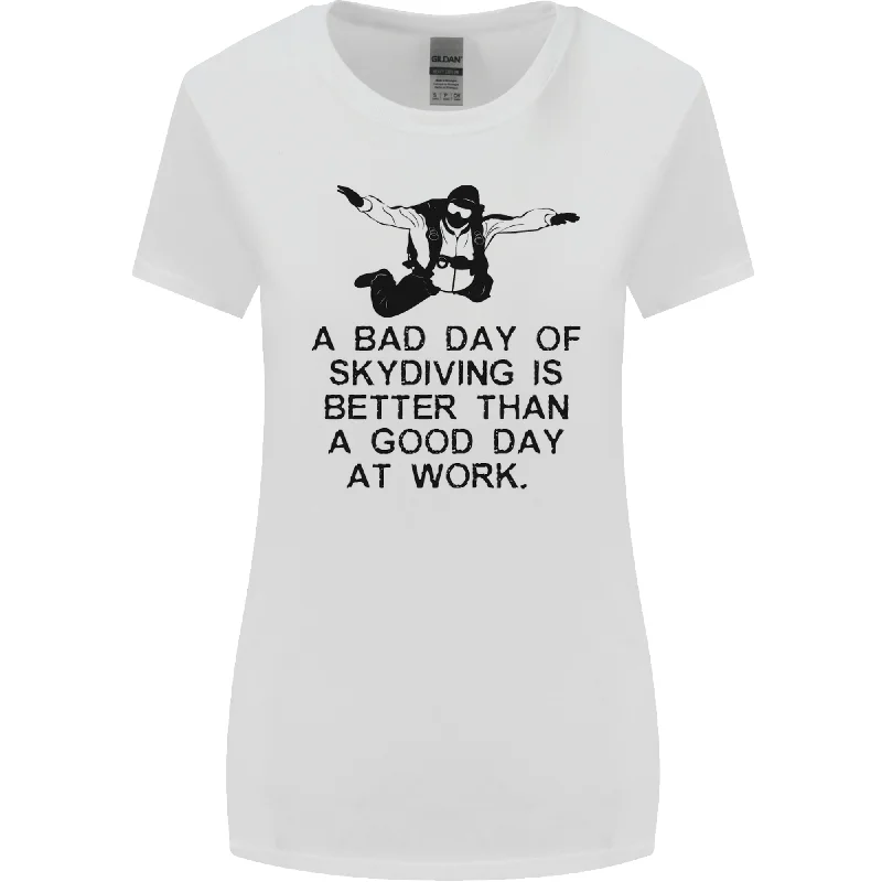 A Bad Day of Skydiving Para Skydiving Womens Wider Cut T-Shirt Layered Multi-layer Single Layer