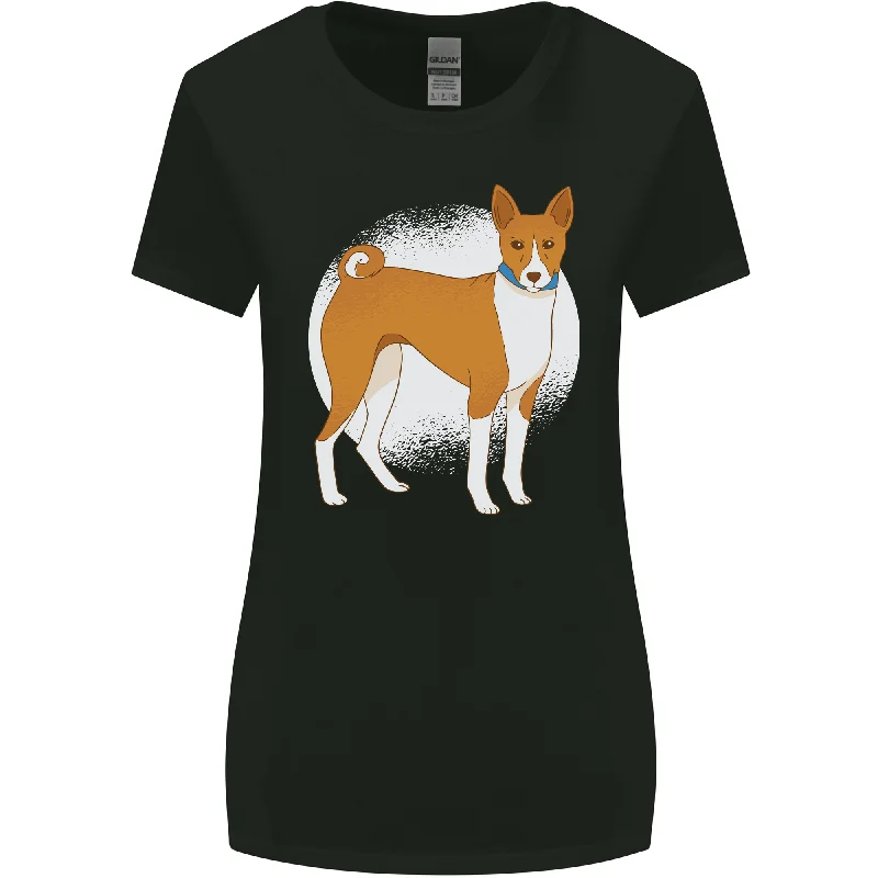 A Basenji Dog Womens Wider Cut T-Shirt Lace Blend Ribbed Blend Corduroy Blend