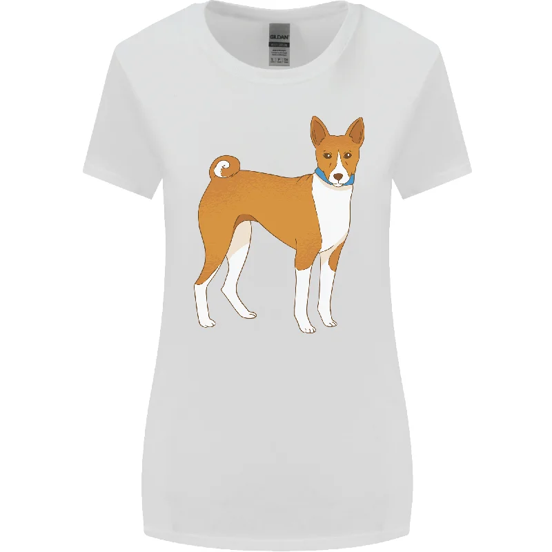 A Basenji Hunting Dog Womens Wider Cut T-Shirt Satin Blend Silk Blend Wool Blend