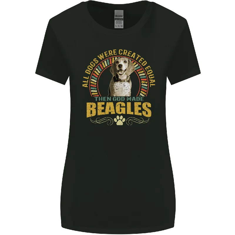 A Beagle Dog Womens Wider Cut T-Shirt Notch Collar Peter Pan Collar Cowl Neck