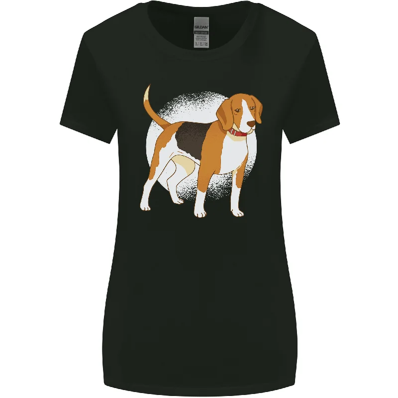 A Beagle Dog Womens Wider Cut T-Shirt Hooded Caped Shawl Collar