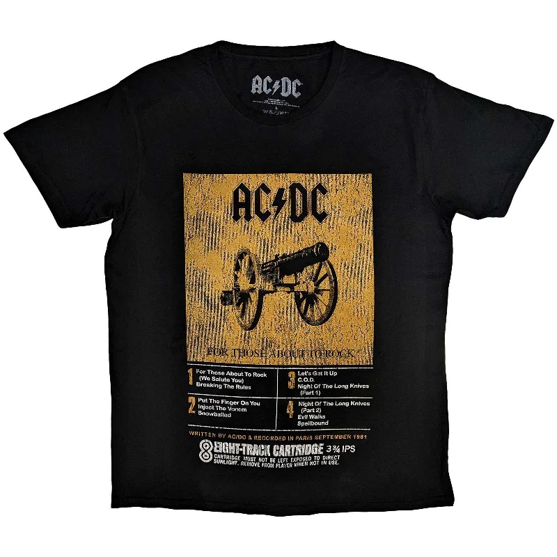 AC/DC | Official Band T-Shirt | 8 Track (Small) Print Jacquard Patchwork