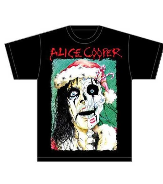 Alice Cooper | Official Band T-Shirt | Xmas Card Asymmetrical Pockets Print