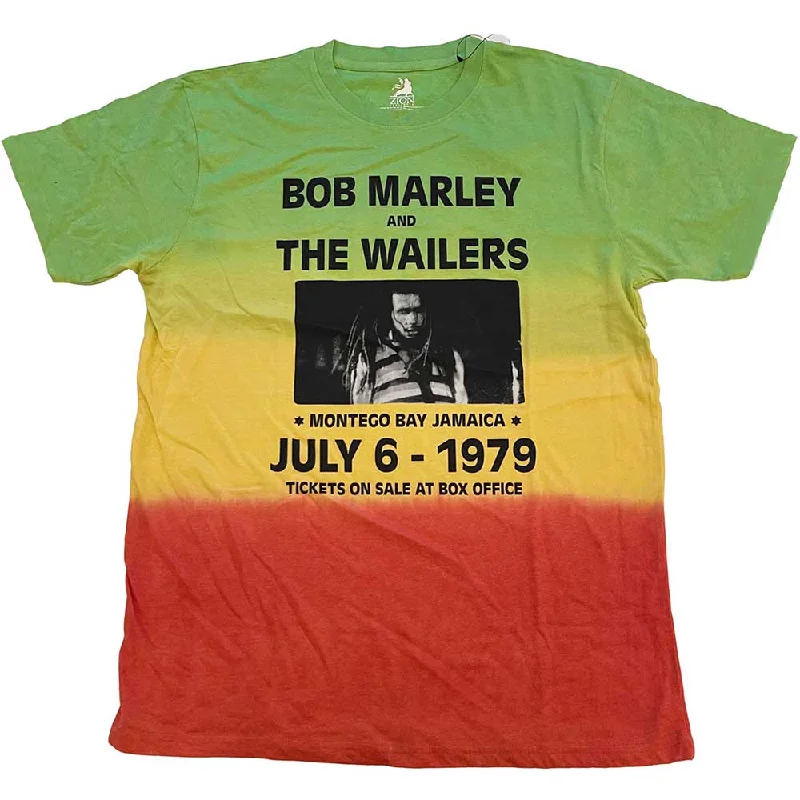 Bob Marley | Official Band T-Shirt | Montego Bay (Dip-Dye) Hooded Caped Shawl Collar