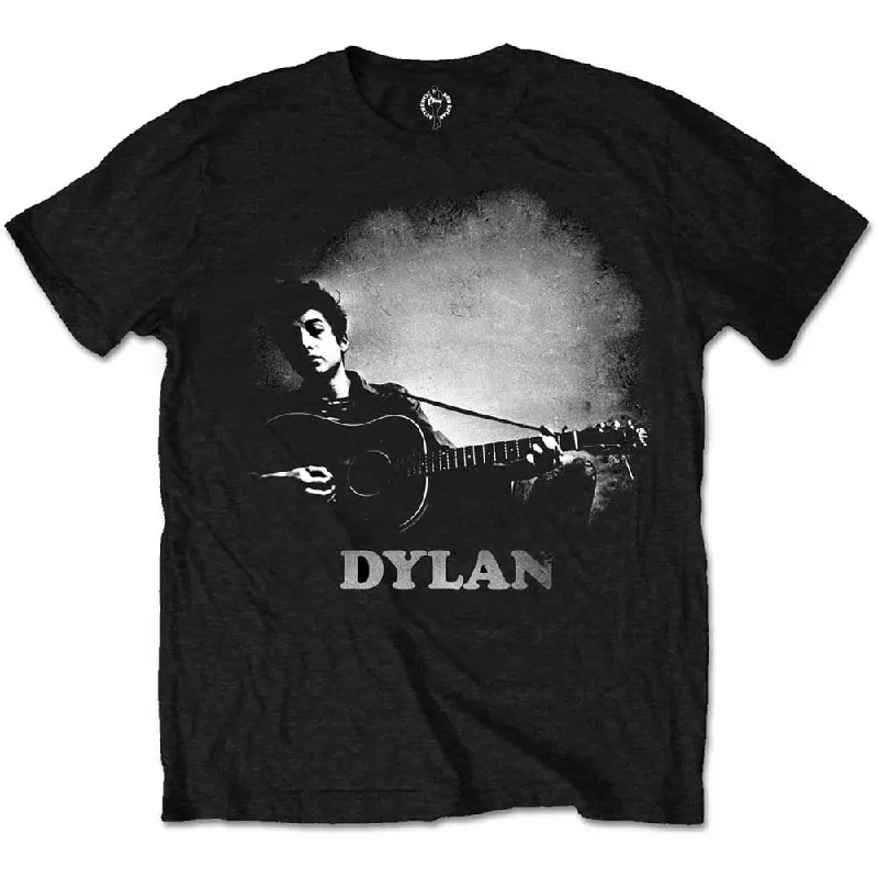 Bob Dylan | Official Band T-Shirt | Guitar & Logo Satin Blend Silk Blend Wool Blend