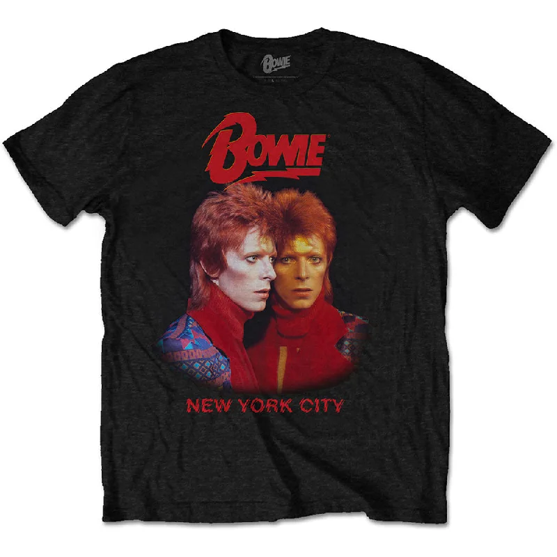 David Bowie | Official Band T-Shirt | New York City (Back Print) Sequined Glittery Shiny