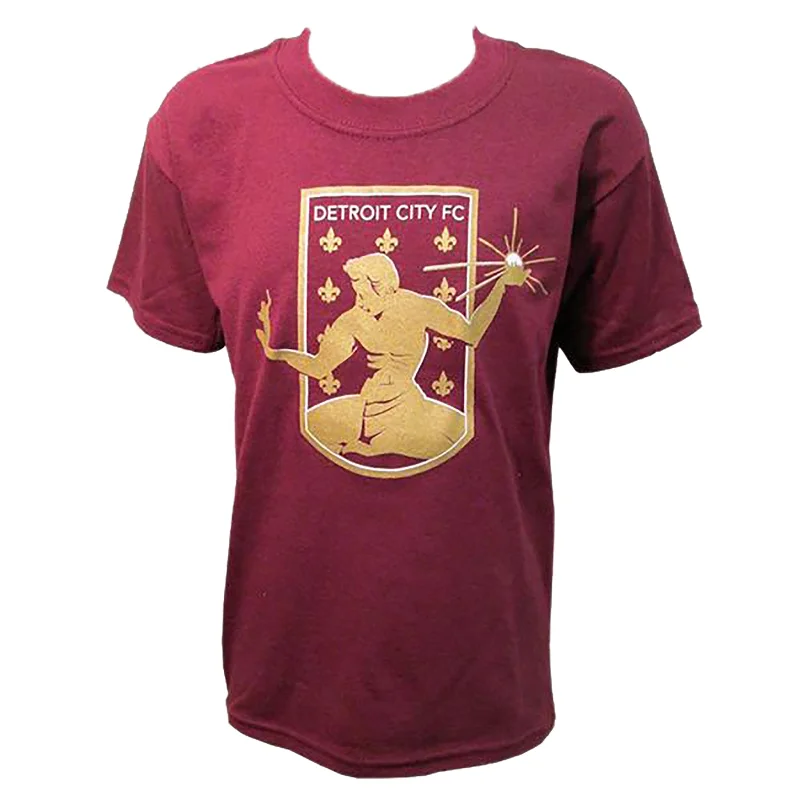 DCFC Youth Crest T-Shirt - maroon Anti-Shrink Durable Soft