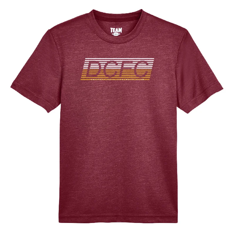 DCFC Youth Lines Performance Tee- Heather Maroon Polka Dot Checkered Tartan