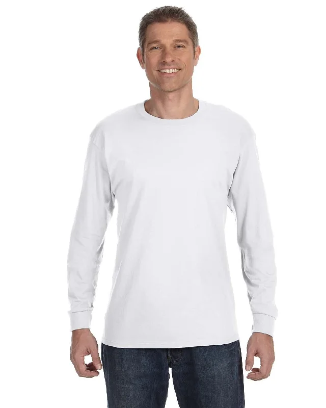 Gildan Heavy Cotton Long Sleeve T-Shirt | White Silk Blend Satin Velvet