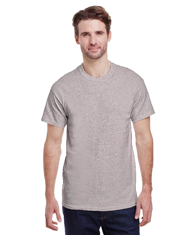 Gildan Heavy Cotton T-Shirt | Ash Grey Welt Pockets Slit Pockets