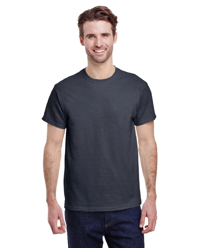 Gildan Heavy Cotton T-Shirt | Charcoal Embroidered Appliqued Beaded