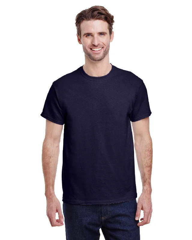 Gildan Heavy Cotton T-Shirt | Navy Hooded Caped Shawl Collar