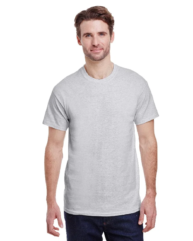 Gildan Ultra Cotton Heavyweight T-Shirt | Ash Grey Houndstooth Herringbone Solid