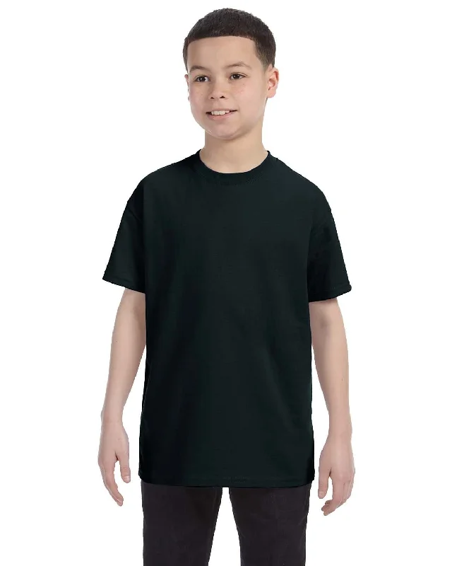 Gildan Youth Lightweight 100% Cotton T-Shirt | Black Front Pockets Side Pockets Patch Pockets