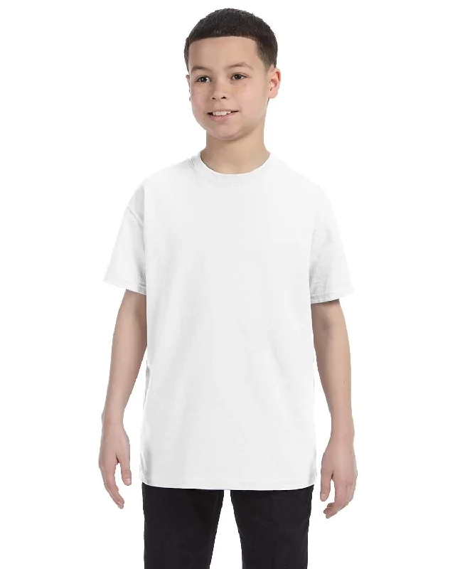 Gildan Youth Lightweight 100% Cotton T-Shirt | White Anti-Shrink Durable Soft