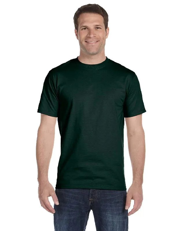 Hanes ComfortSoft 100% Cotton T-Shirt | Deep Forest Front Pockets Side Pockets Patch Pockets