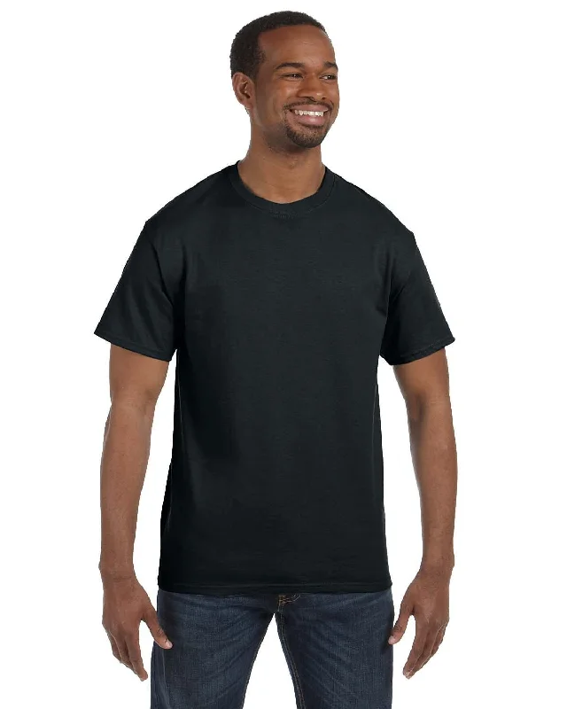 Jerzees Heavyweight 50/50 T-Shirt | Black Collared Crew Neck Turtle Neck