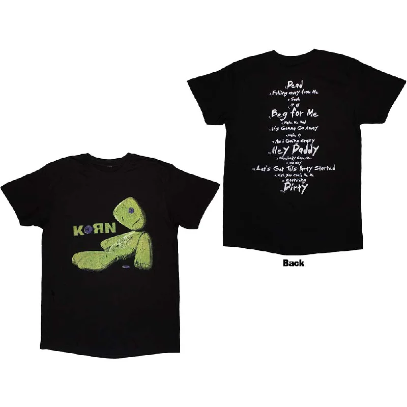 Korn | Official Band T-Shirt | Issues Tracklist (Back Print) Chenille Blend Fleece Blend Nylon Blend