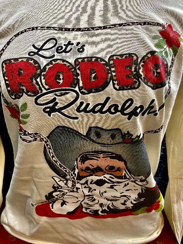 Let’s Rodeo Rudolph L/S T-Shirt Terry Blend Velvet Blend Canvas Blend