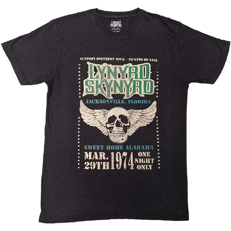 Lynyrd Skynyrd | Official Band T-shirt | Winged Skull Spandex Blend Rayon Blend Denim Blend