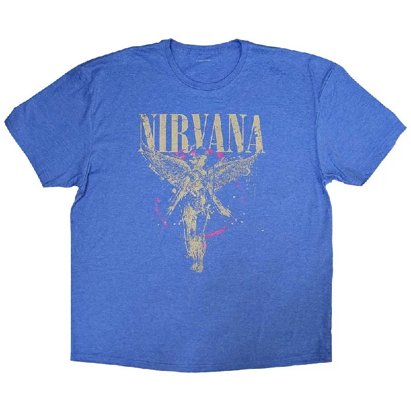 Nirvana | Official Band T-Shirt | In Utero blue Chenille Brocade Lace