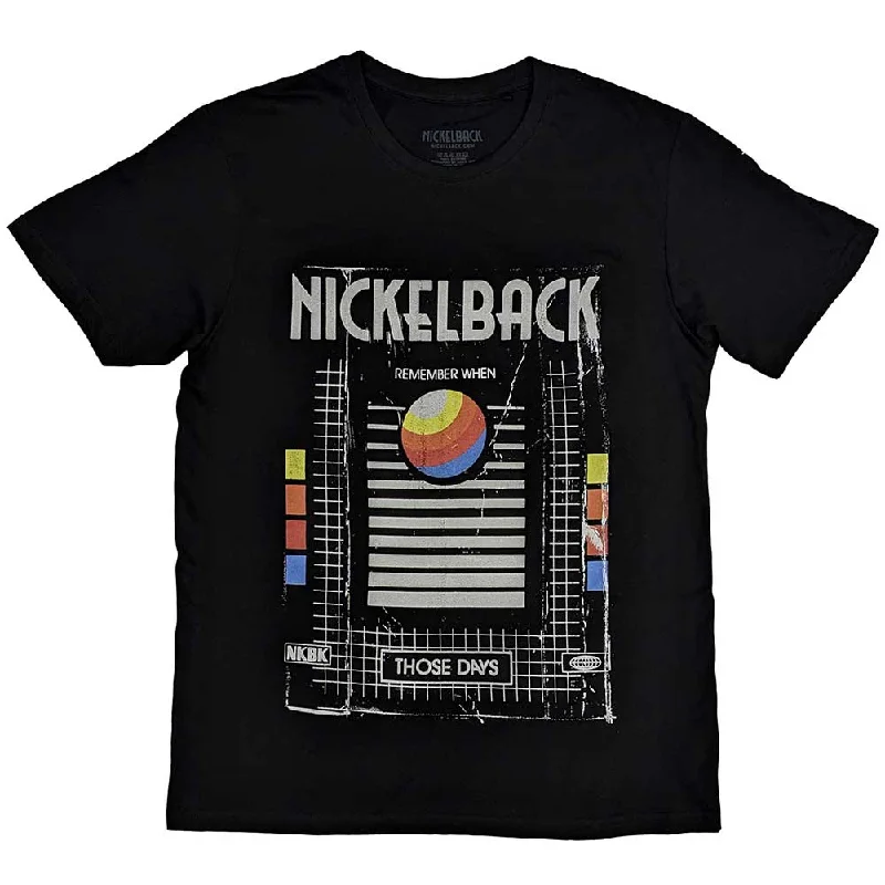 Nickelback | Official Band T-Shirt | Those Days VHS V-Neck T-Shirt Long Sleeve Cotton