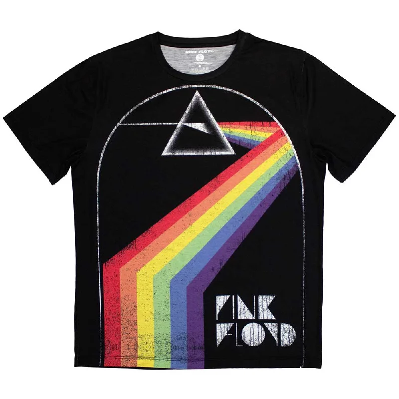 Pink Floyd | Official Band Sublimation T-Shirt | Prism Arch Zippered Front Buttoned Front Snap Front