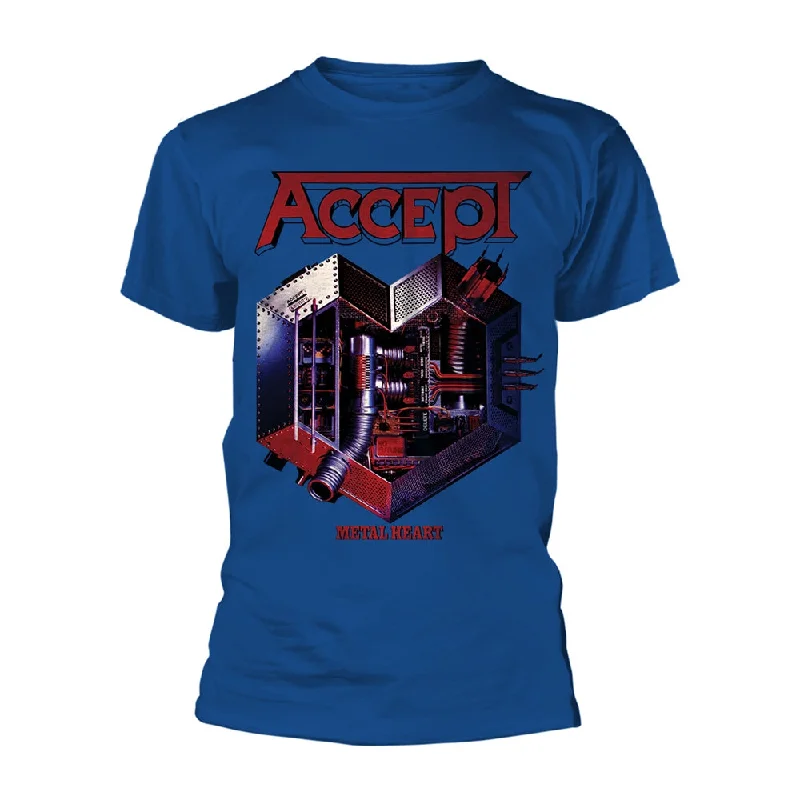 Accept Unisex T-shirt: Metal Heart 2 Houndstooth Herringbone Solid