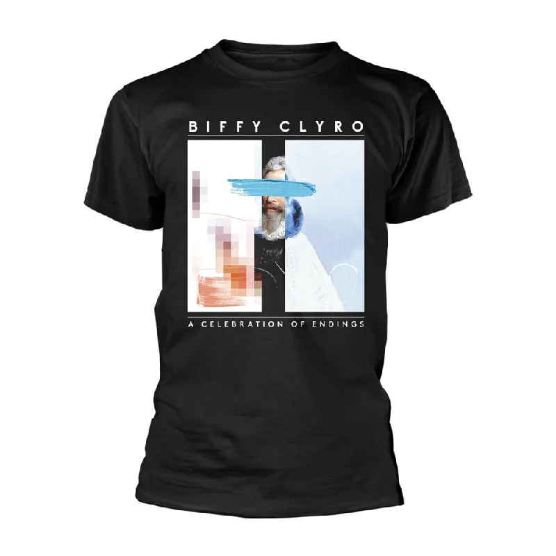 Biffy Clyro Unisex T-shirt: A Celebration Of Endings Mesh Blend Leather Blend Suede Blend