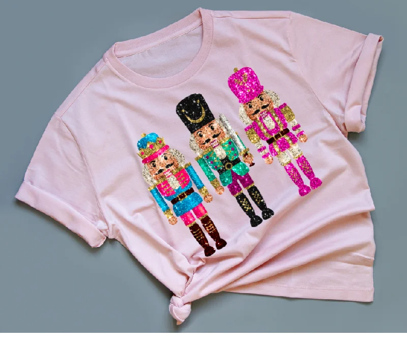 Nutcracker Faux Sequin T-Shirt Sequined Glittery Shiny