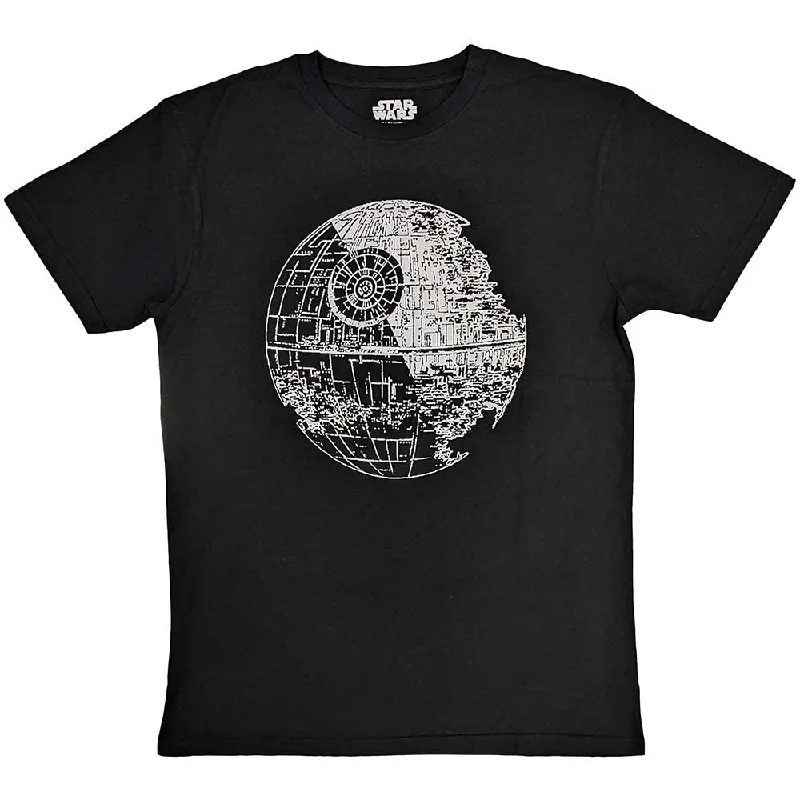 Star Wars | Official  Film T-Shirt | Death Star V-Neck T-Shirt Long Sleeve Cotton