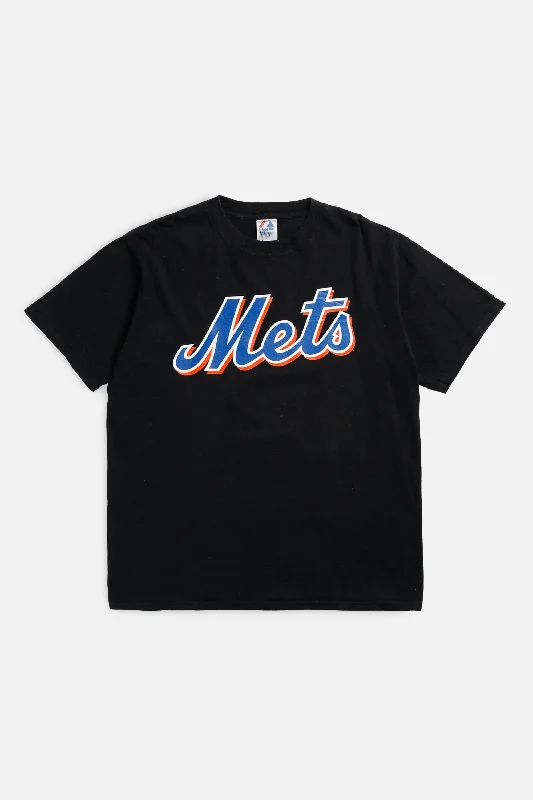 Vintage NY Mets MLB Tee - L Graphic T-Shirt Round Neck Polyester