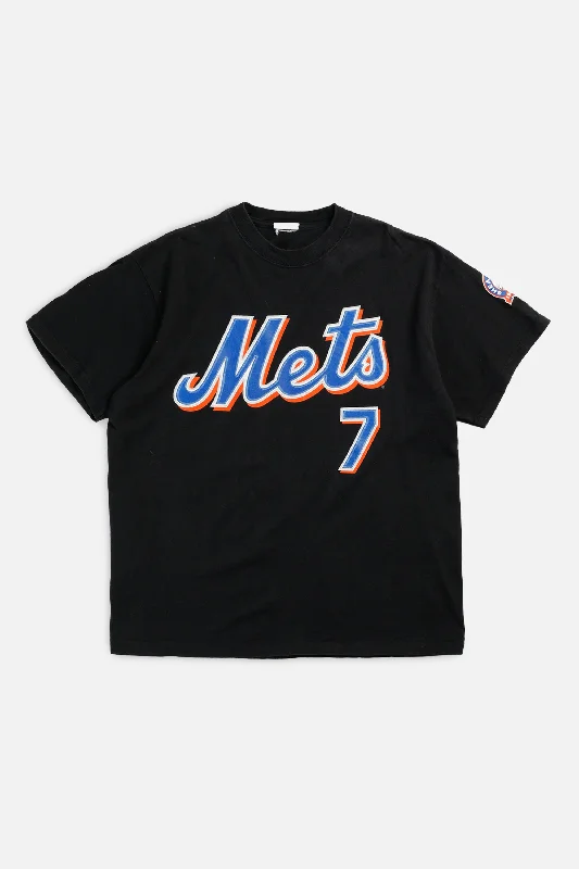 Vintage NY Mets MLB Tee - M Chenille Blend Fleece Blend Nylon Blend