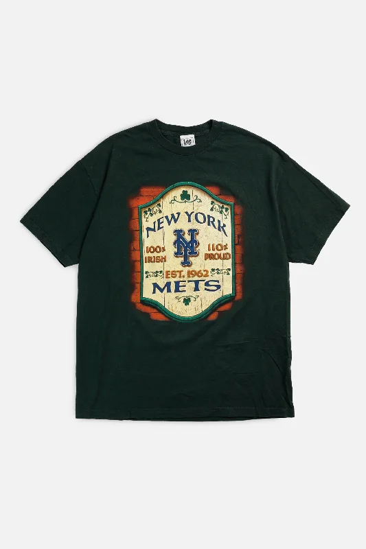 Vintage NY Mets MLB Tee - XL Fitted T-Shirt Seamless Stretchy