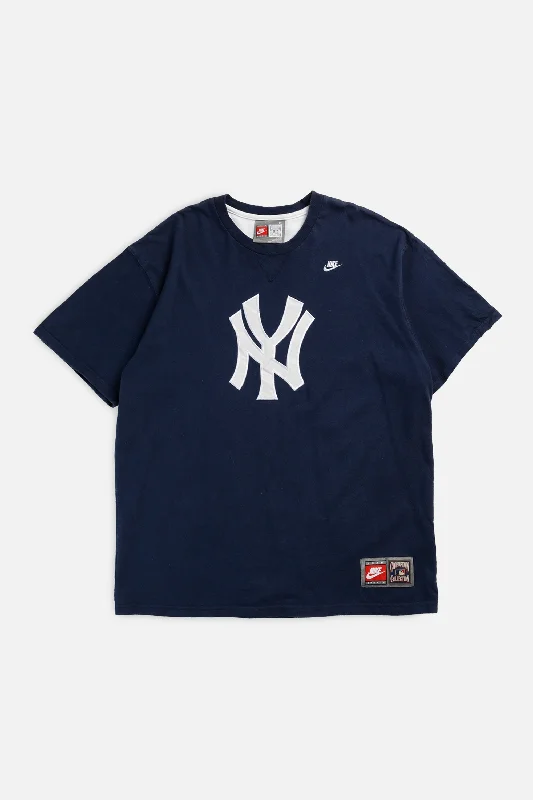 Vintage NY Yankees MLB Tee - XL Spandex Blend Rayon Blend Denim Blend