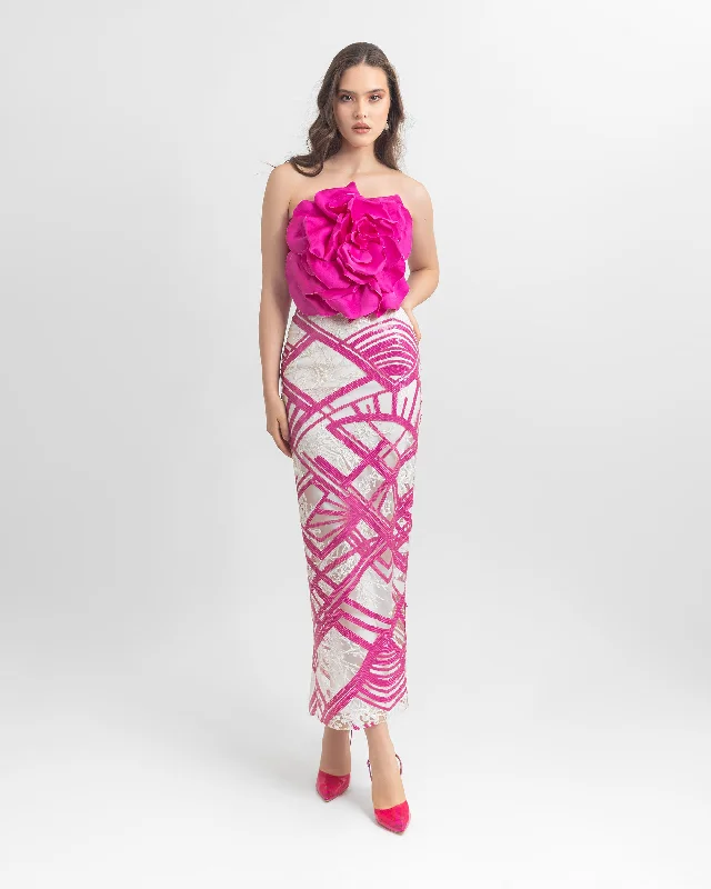 Flower Design Midi Dress Cozy Tie-Dye Midi Dress