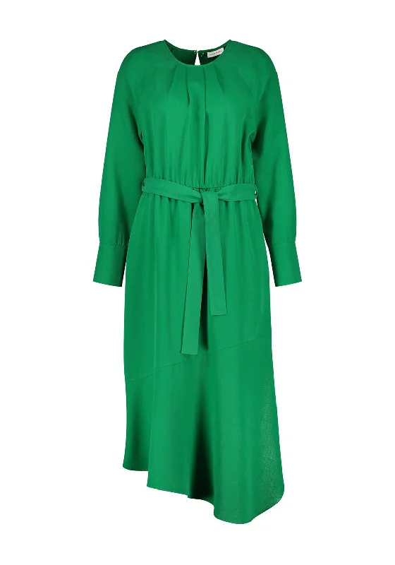 Gerry Weber Asymmetric Hem Midi Dress, Green Comfortable Casual Midi Dress