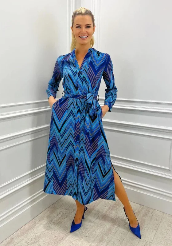 Kate & Pippa Capri Shirt Midi Dress, Blue Missoni Stylish High-Waisted Midi Dress