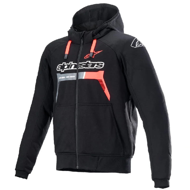 Alpinestars - Chrome Ignition Black/Red Hoody Hoodie with Full-Zip Functional Layering