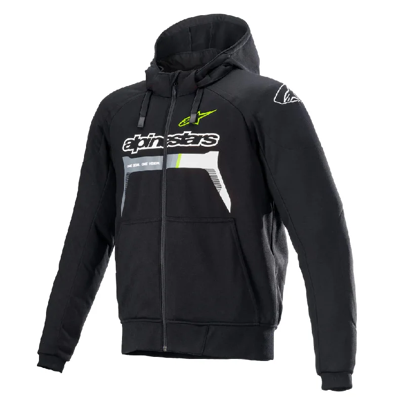 Alpinestars - Chrome Ignition Black/Yellow Hoody Hoodie with Batwing Sleeves Loose Dramatic